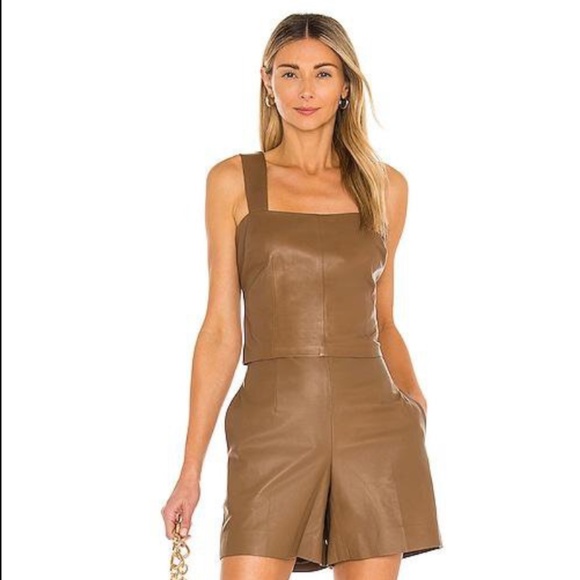 VINCE LEATHER TOP - Picture 6 of 7